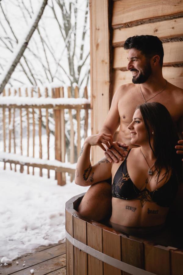 La Cabane Ofuro Villa Celles  Bagian luar foto